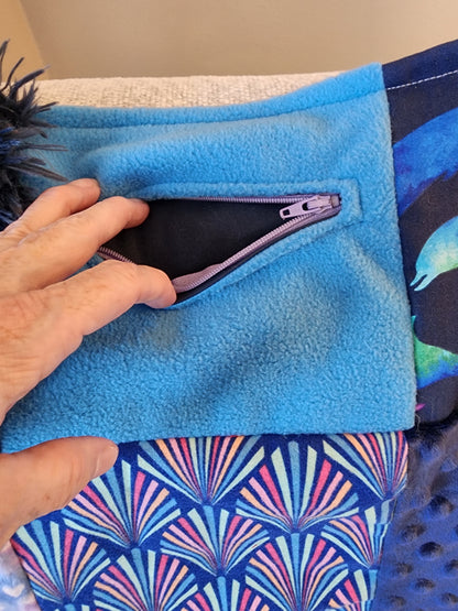Sensory Blanket-Dolphins Theme fidget lap blanket Dementia