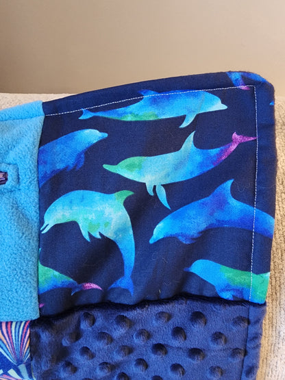 Sensory Blanket-Dolphins Theme fidget lap blanket Dementia