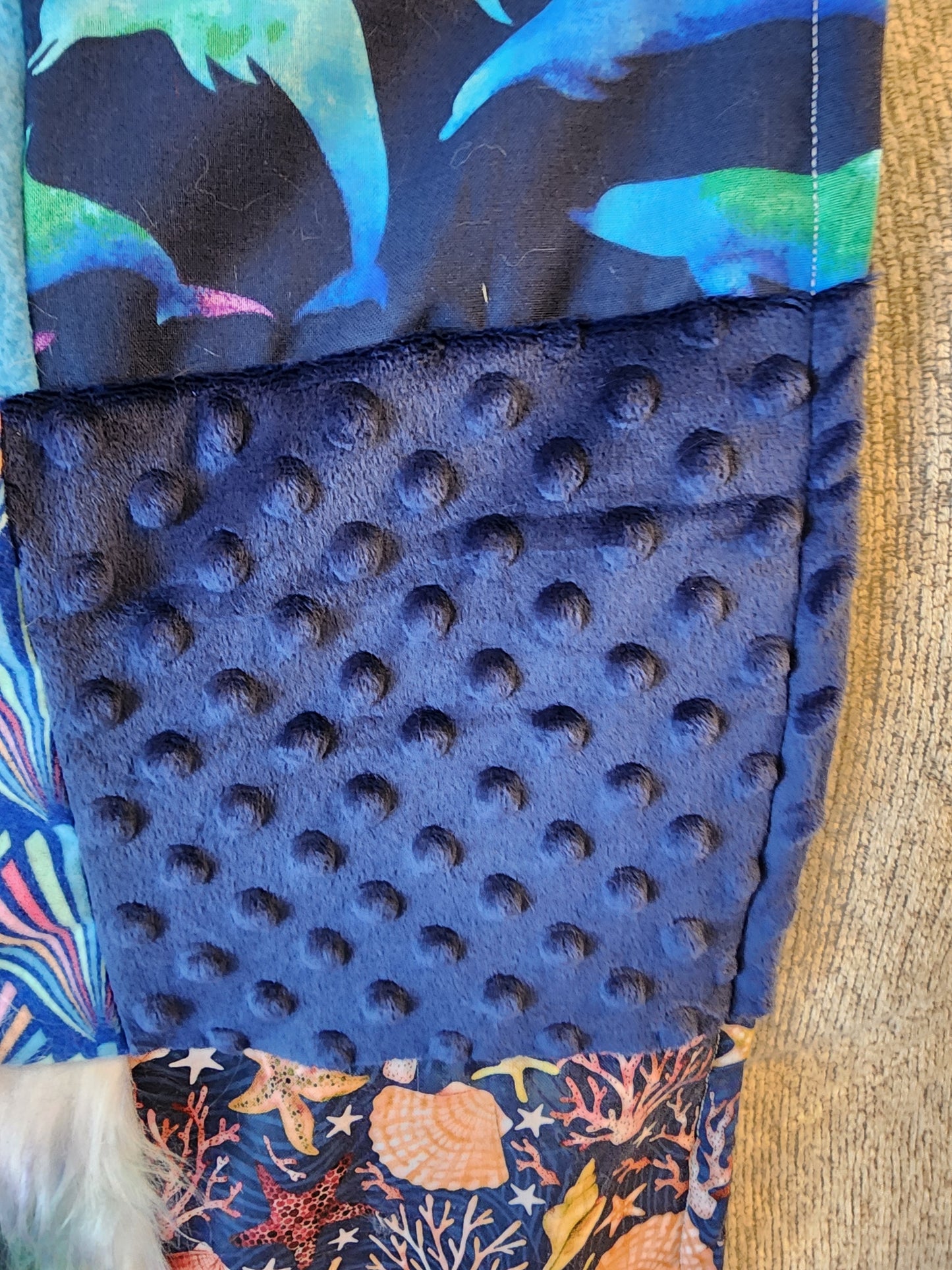 Sensory Blanket-Dolphins Theme fidget lap blanket Dementia