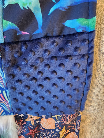 Sensory Blanket-Dolphins Theme fidget lap blanket Dementia