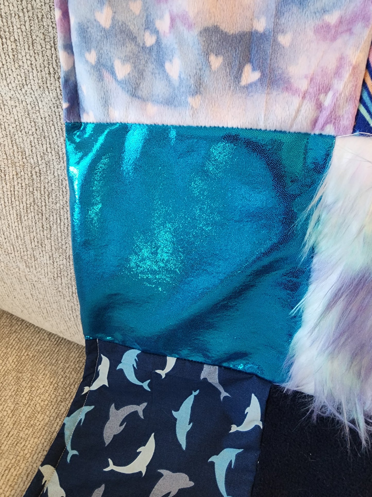Sensory Blanket-Dolphins Theme fidget lap blanket Dementia