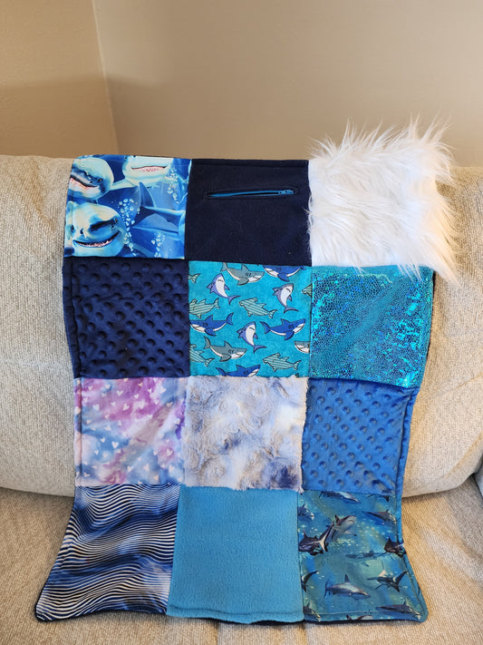 Sensory Blanket- SharksTheme fidget lap blanket Dementia