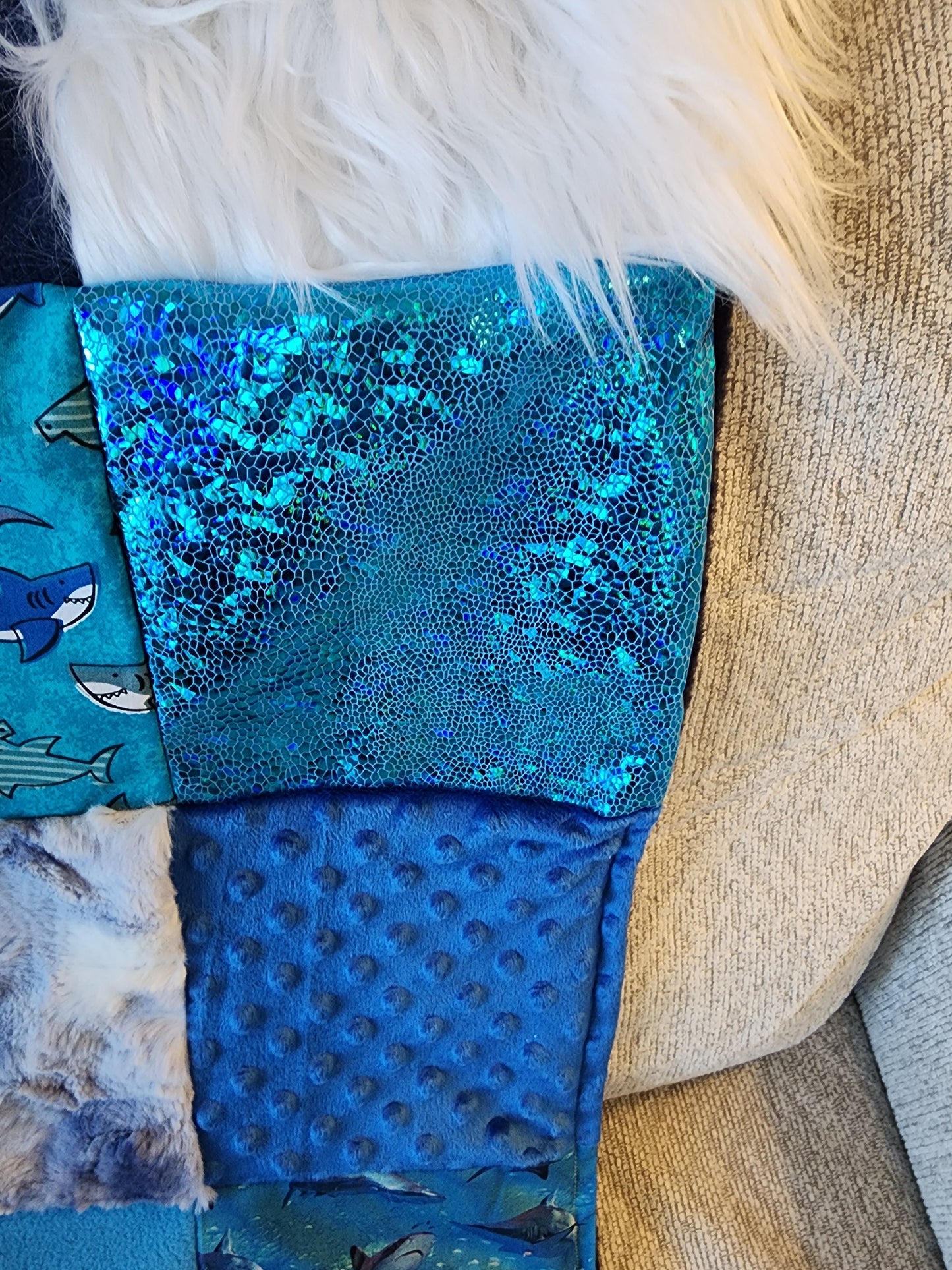 Sensory Blanket- SharksTheme fidget lap blanket Dementia