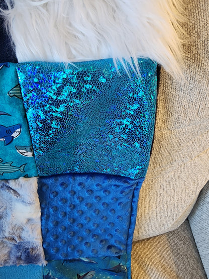 Sensory Blanket- SharksTheme fidget lap blanket Dementia