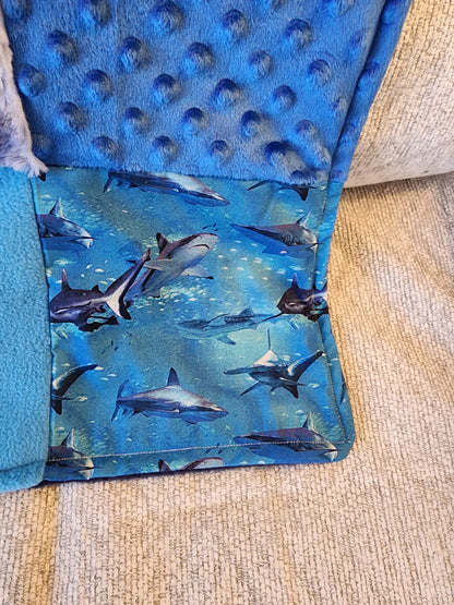 Sensory Blanket- SharksTheme fidget lap blanket Dementia