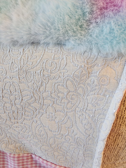 Sensory Blanket- Pink hearts and ribbons Theme fidget lap blanket Dementia