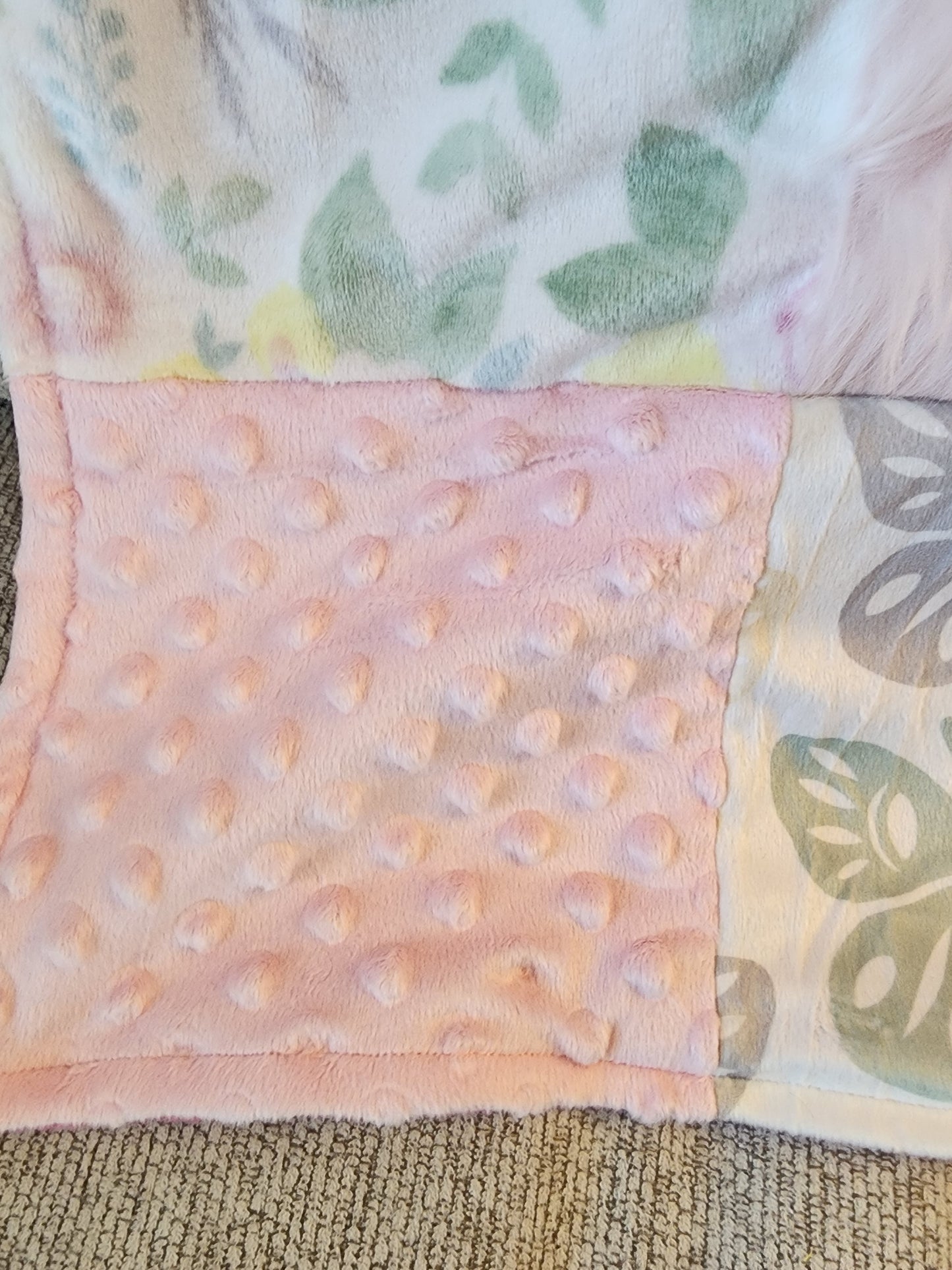Sensory Blanket- Pink hearts and ribbons Theme fidget lap blanket Dementia