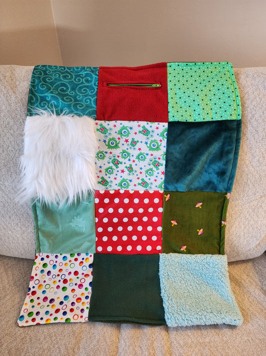 Sensory Blanket- monsters Theme fidget lap blanket Dementia