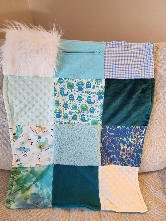 Sensory Blanket- Monsters Theme fidget lap blanket Dementia