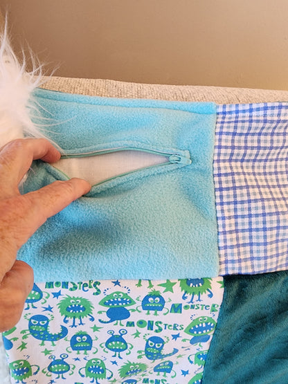 Sensory Blanket- Monsters Theme fidget lap blanket Dementia