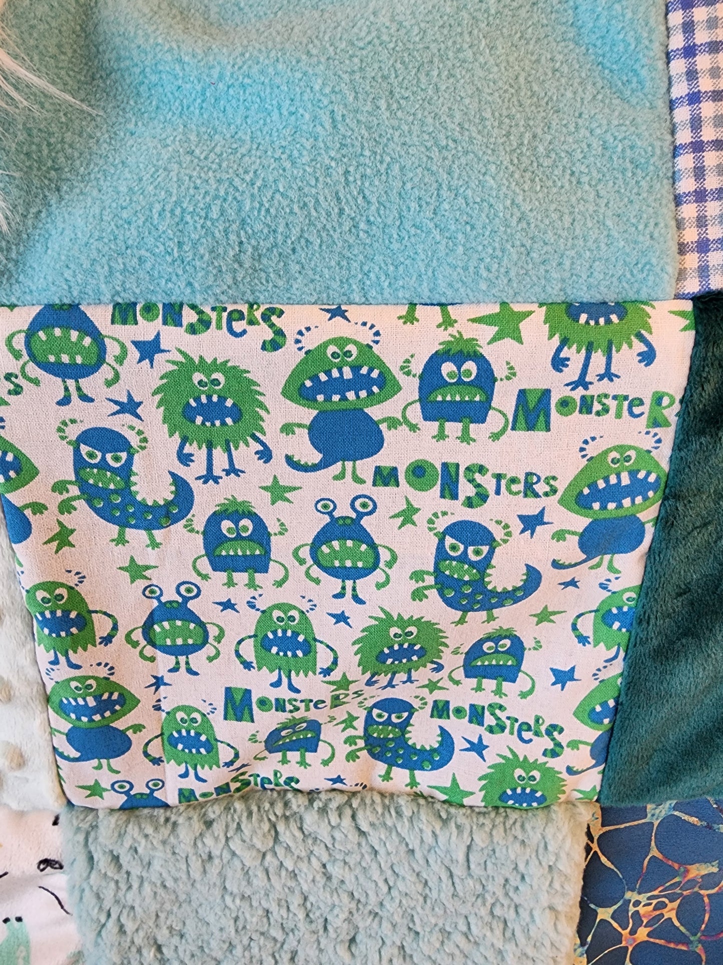Sensory Blanket- Monsters Theme fidget lap blanket Dementia