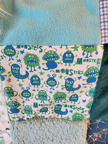 Sensory Blanket- Monsters Theme fidget lap blanket Dementia