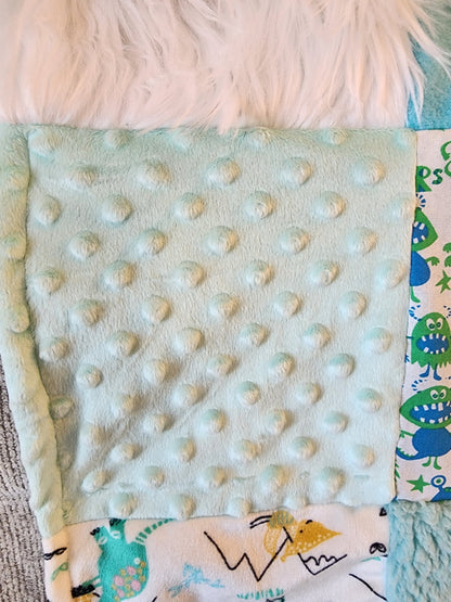Sensory Blanket- Monsters Theme fidget lap blanket Dementia