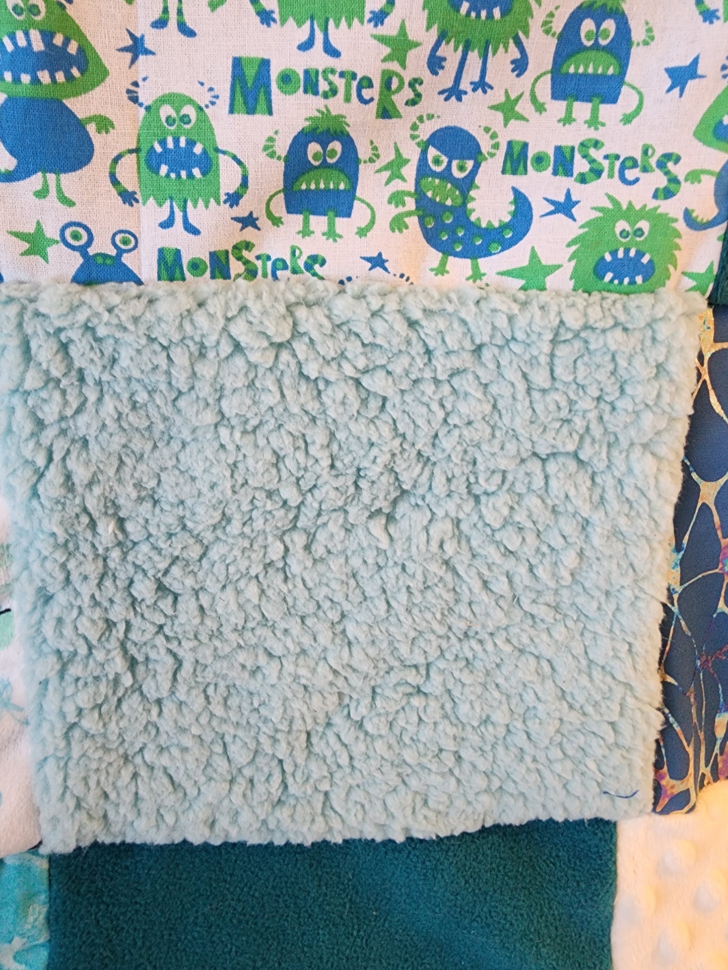 Sensory Blanket- Monsters Theme fidget lap blanket Dementia
