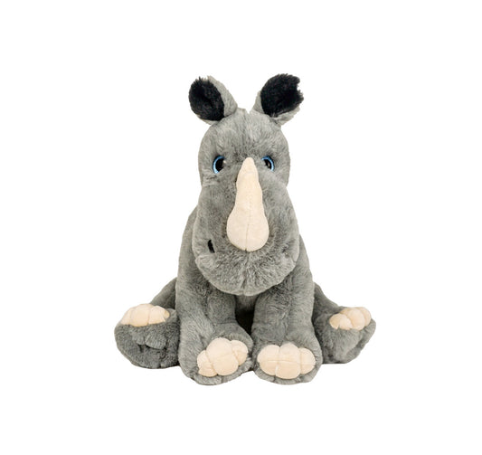 Picture of a soft 16” plush Rhino stuffy sitting with a white background. *Comes unstuffed.