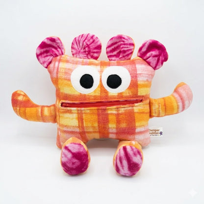 Chomper Buddy- Sunset fleece with pink swirl 14"
