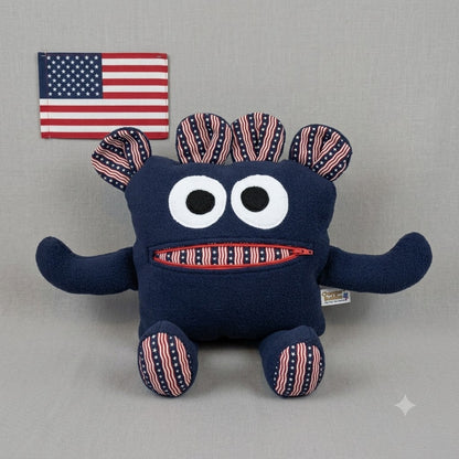 Chomper Buddy 14" Navy with red white, blue and white stars