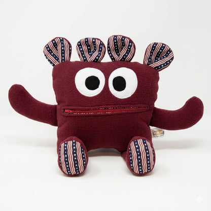 Chomper Buddy  Burgundy with red white & blue with stars 14"