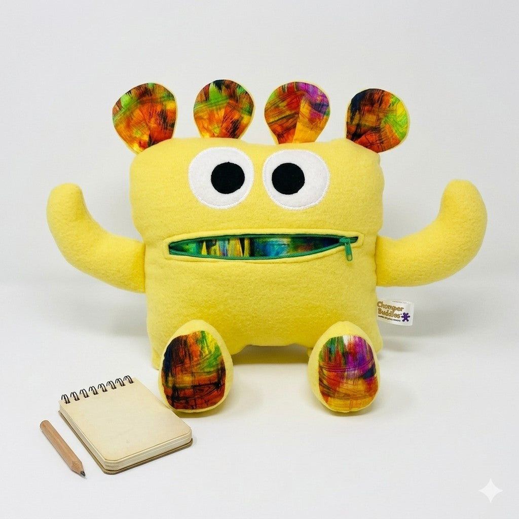 Chomper Buddy 14" Yellow with multicolor