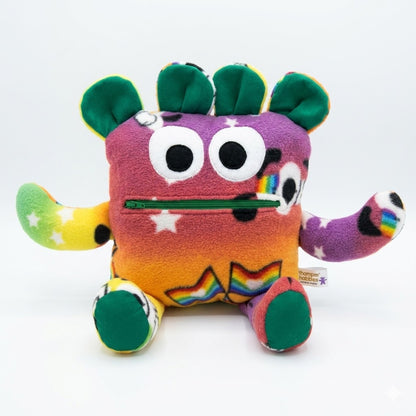 Chomper Buddy  Puppy with rainbow flag green 14"