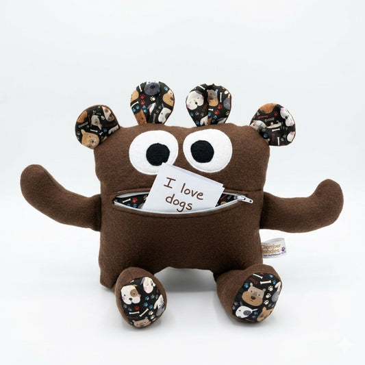 Chomper Buddy Brown fleece and dogs lining 14"