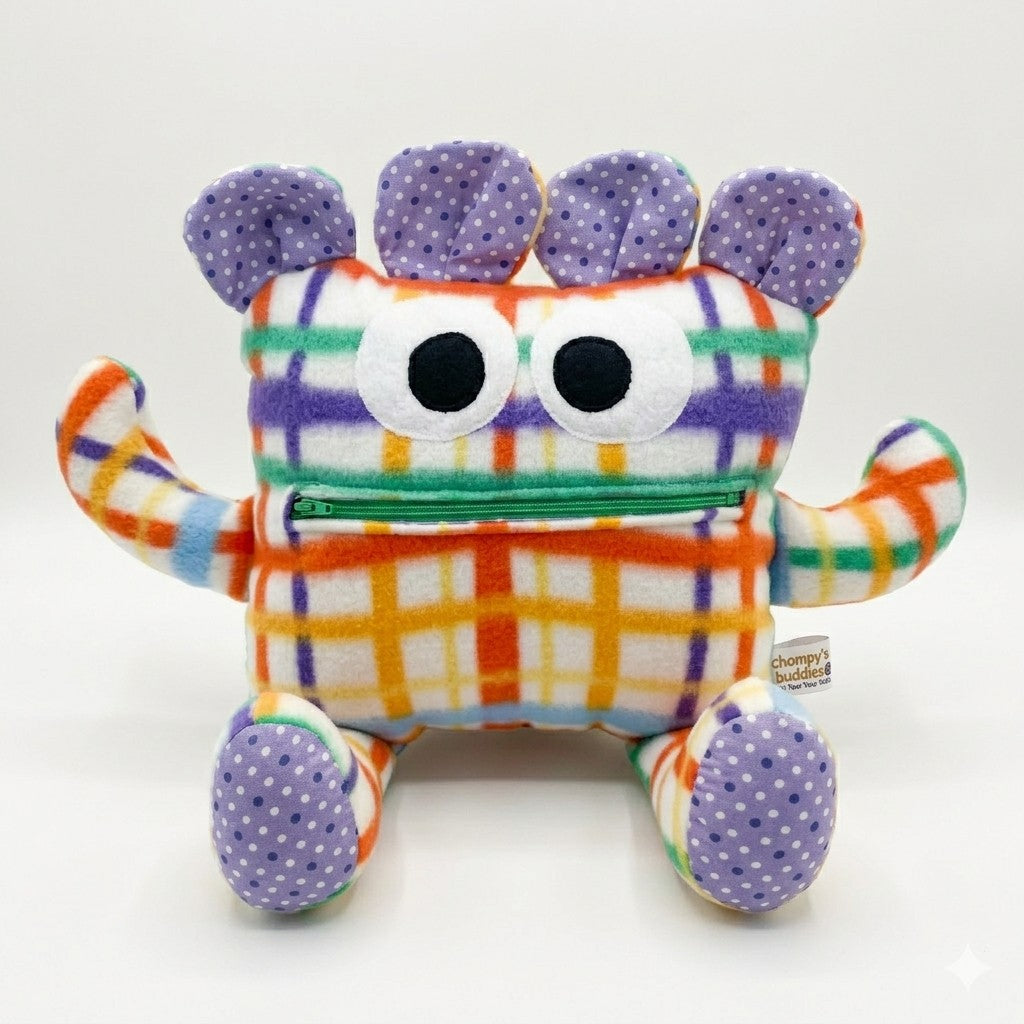 Chomper Buddy 14" Multi-Color Plaid