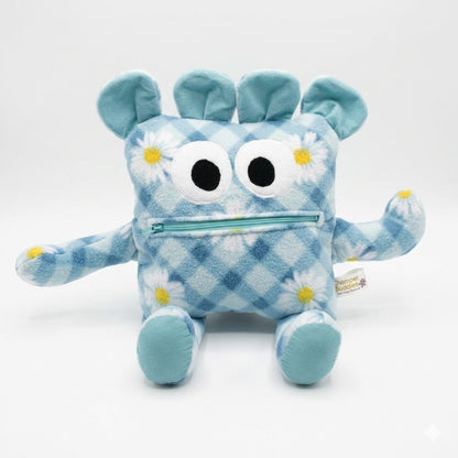 Chomper Buddy 14" Blue/White plaid with Daisy's