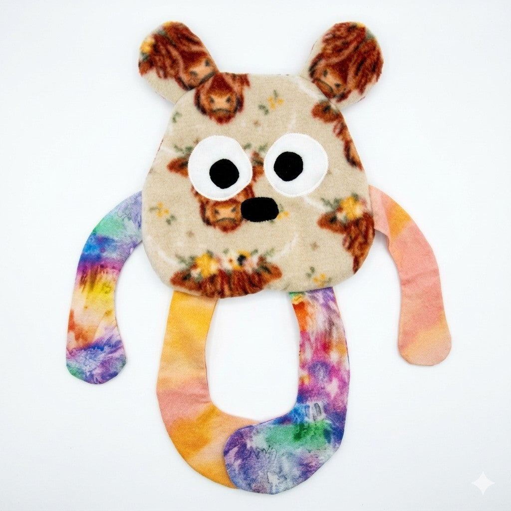 Sensory Crinkle Lovie- Highland Cow Dimple Dot Crinkle sound bear style