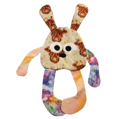 Sensory Crinkle Lovie- Highland Cow Dimple Dot Crinkle sound bunny style