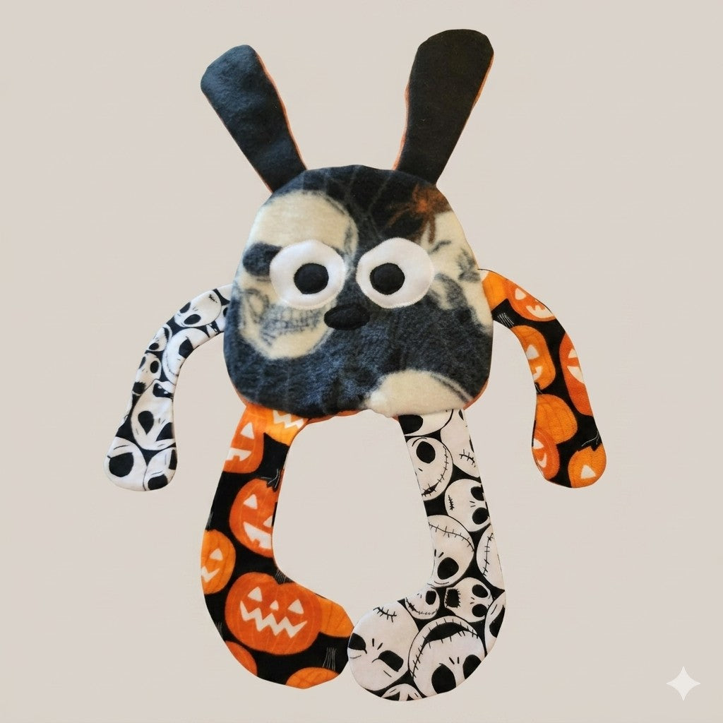 Sensory Crinkle Lovie- skulls Halloween Dimple Dot Crinkle sound bunny style