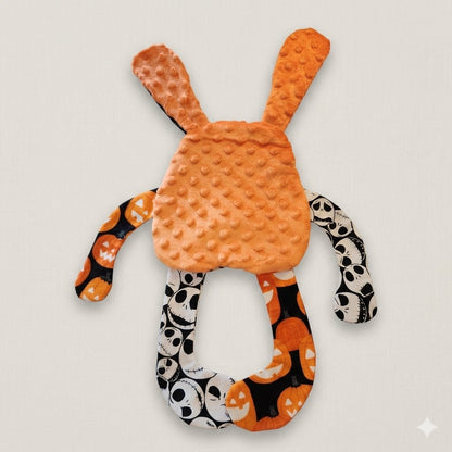 Sensory Crinkle Lovie- skulls Halloween Dimple Dot Crinkle sound bunny style
