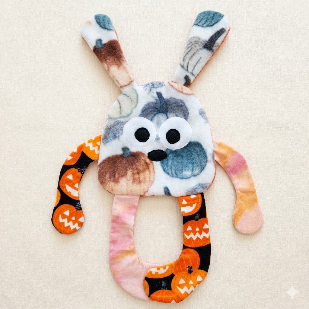 Sensory Crinkle Lovie- pumpkins Dimple Dot Crinkle sound bunny style