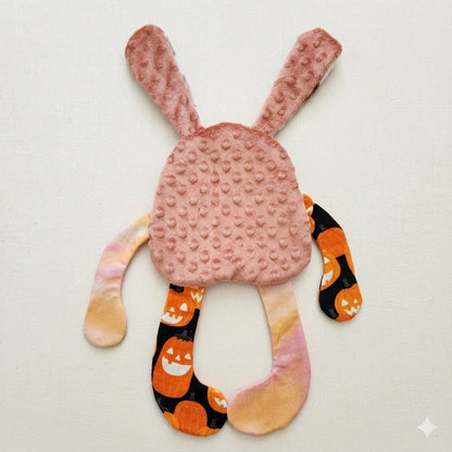 Sensory Crinkle Lovie- pumpkins Dimple Dot Crinkle sound bunny style