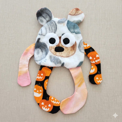 Sensory Crinkle Lovie- Pumpkins Fall Halloween  Dimple Dot Crinkle sound bear style