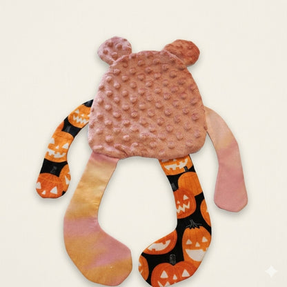 Sensory Crinkle Lovie- Pumpkins Fall Halloween  Dimple Dot Crinkle sound bear style