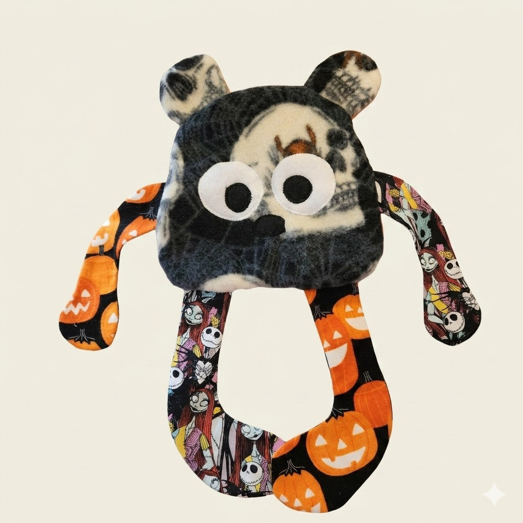 Sensory Crinkle Lovie- Skulls spiders halloween Dimple Dot Crinkle sound bear style