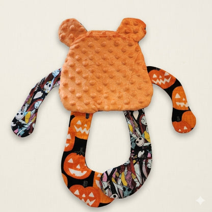 Sensory Crinkle Lovie- Skulls spiders halloween Dimple Dot Crinkle sound bear style
