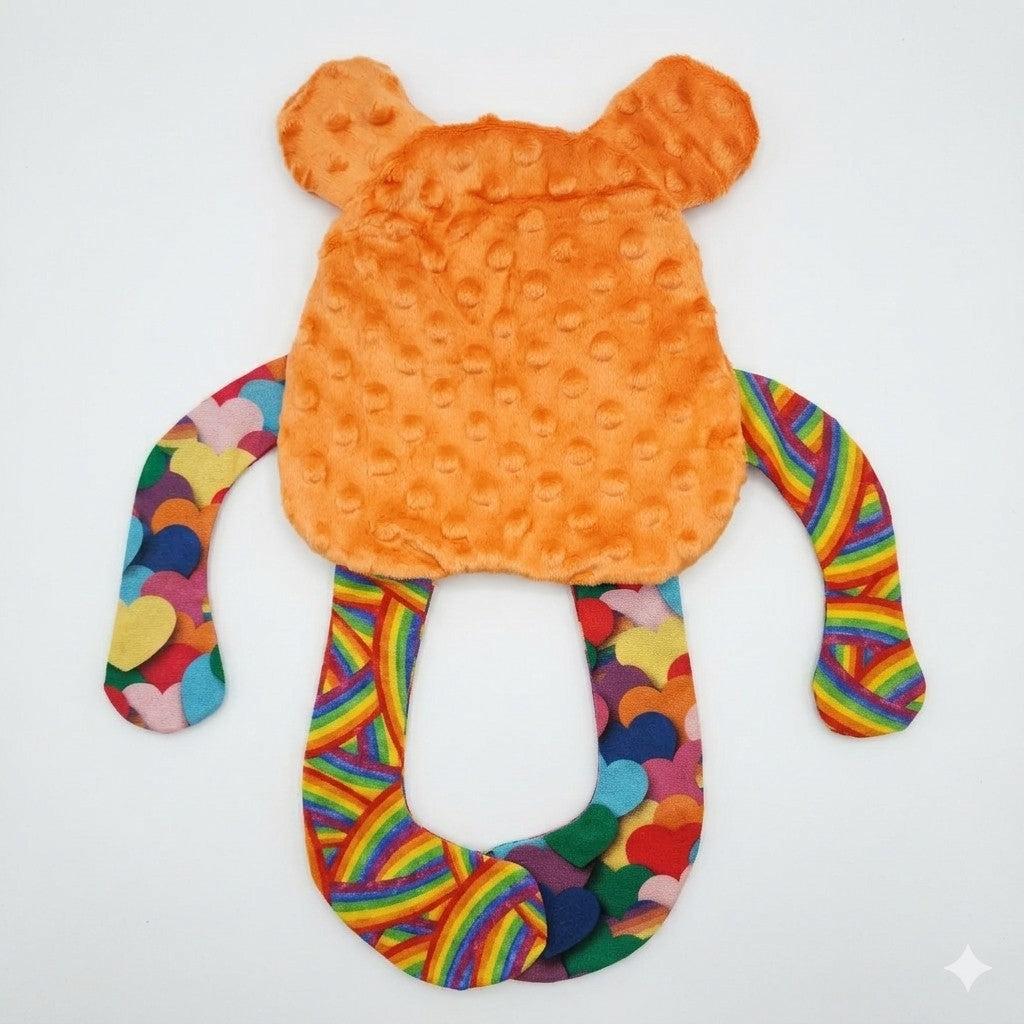 Sensory Crinkle Lovie- Sunset Striped Orange Dimple Dot Crinkle sound