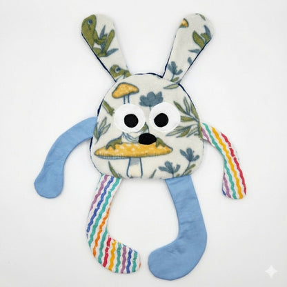 Sensory Crinkle Lovie- Frogs and Mushrooms  Dimple Dot Crinkle sound Bunny Style
