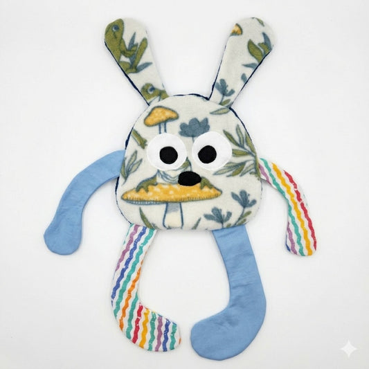 Sensory Crinkle Lovie- Frogs and Mushrooms  Dimple Dot Crinkle sound Bunny Style