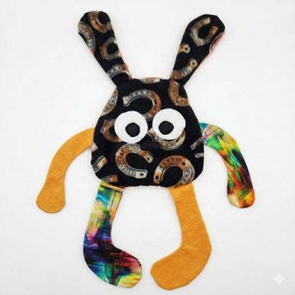 Sensory Crinkle Lovie- Horseshoes  Dimple Dot Crinkle sound western bunny style