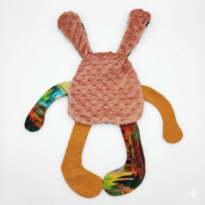 Sensory Crinkle Lovie- Horseshoes  Dimple Dot Crinkle sound western bunny style