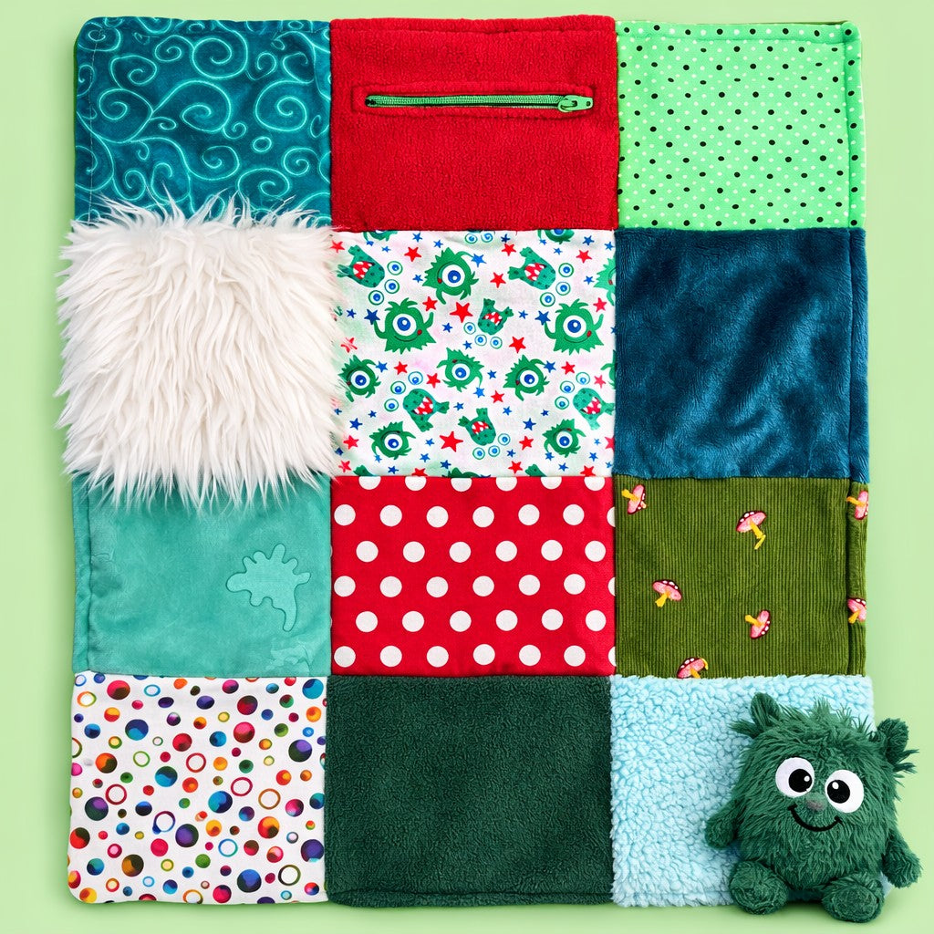 Sensory Blanket- Monsters Theme fidget lap blanket Dementia