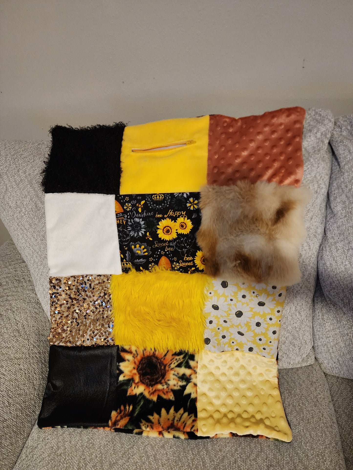 Sensory Blanket- Sunflowers fidget lap blanket