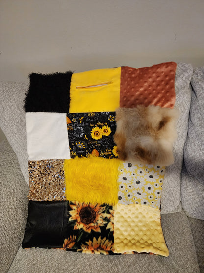 Sensory Blanket- Sunflowers fidget lap blanket