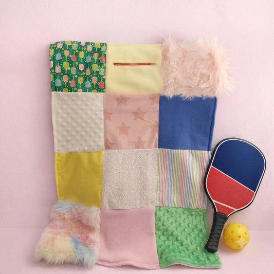 Sensory Blanket- Pickleball  Preppy Theme fidget lap blanket Dementia