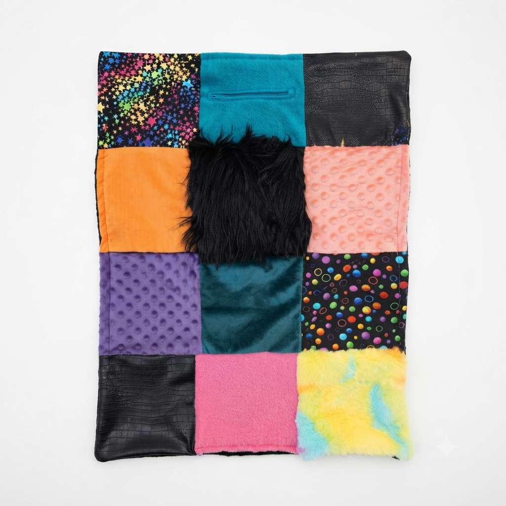 Sensory Blanket- Dark Stars and Bubbles Theme fidget lap blanket Dementia