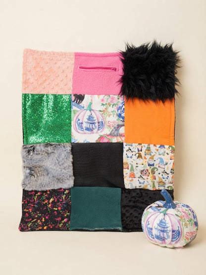 Sensory Blanket- Halloween Punpkin Theme fidget lap blanket Dementia