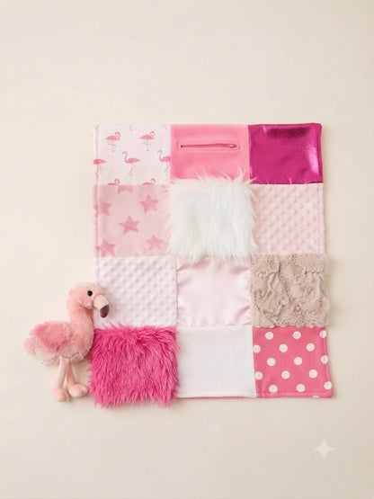 Sensory Blanket- Flamingo Theme fidget lap blanket Dementia