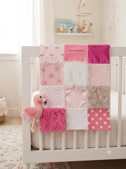 Sensory Blanket- Flamingo Theme fidget lap blanket Dementia
